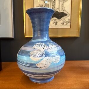 Vintage BENNETT B WELSH 1972 PACIFIC STONEWARE POTTERY DECANTER VASE Signed 9.5"